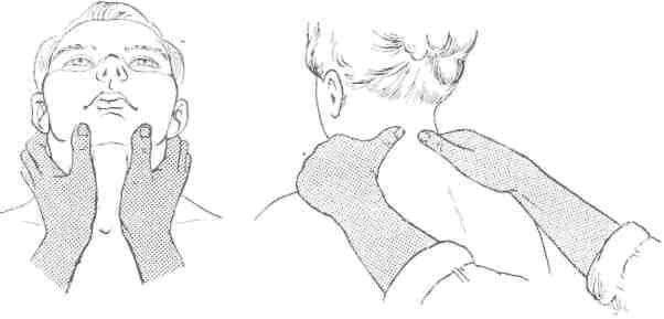 Массаж передней и боковой поверхности шеи