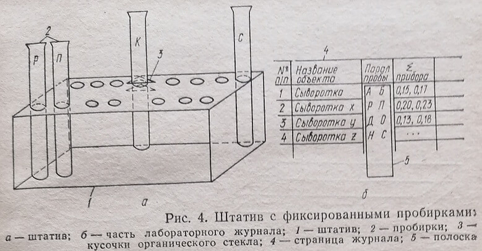 Штатив с фиксированными пробирками