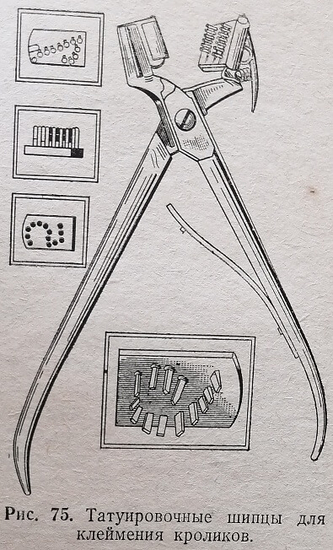 Татуировочные щипцы для клеймения кроликов