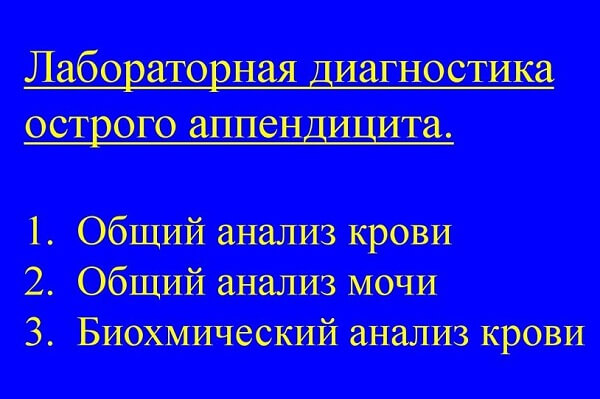 Основные методы диагностики острого аппендицита