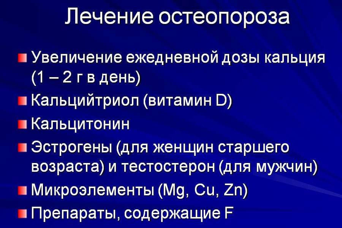 Основные принципы лечения остеопороза