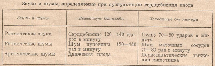 Звуки и шумы, определяемые при аускультации сердцебиения плода